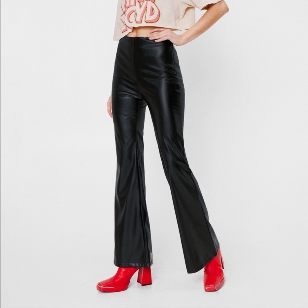 Leather Flare pants